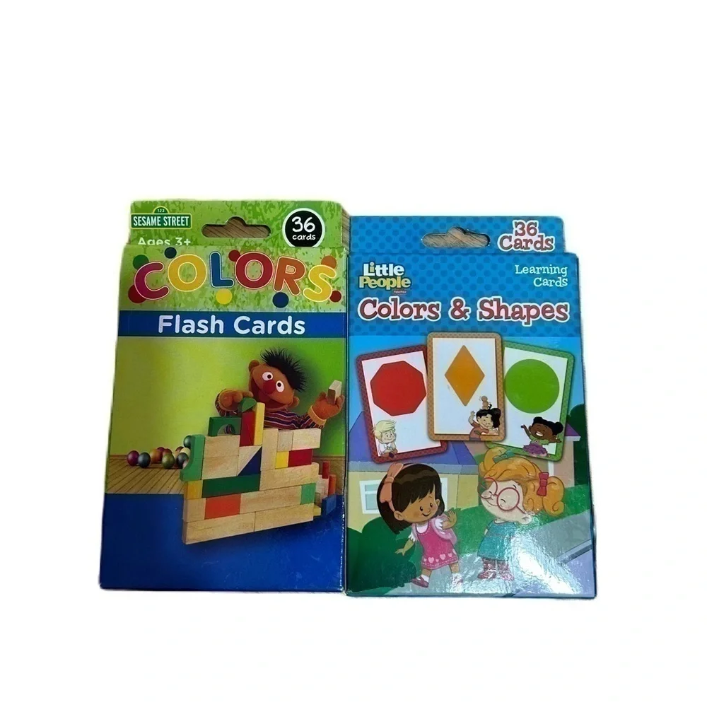 Toddler Game Flash Card Bundle Sesame Street Colors Little People Shapes NEW